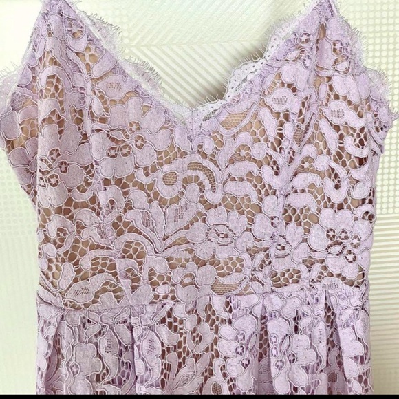 8 H&M lace dress lavender/nude with side zipper - Picture 8 of 9